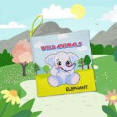 İngilizce Vahşi Hayvanlar Sessiz Kumaş Kitap E389 - Bez Kitap , thumbnail 5