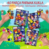 4 Set - 40 Parça  Masal Kahramanları, Deniz Canlıları , Safari ve Çiftlik Hayvanlar Parmak Kukla T220 T221 T225 T223 - 2
