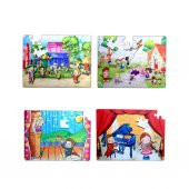 4 Set - 96 Parça  Oyun Parkı ve Sahne 5+ Keçe Yapboz - 5 Yaş Puzzle T019 T040 - 1
