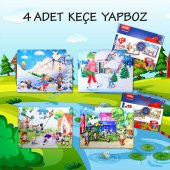 4 Set - 96 Parça  Kış ve Oyun Parkı 5+ Keçe Yapboz - 5 Yaş Puzzle T040 T014 - 2