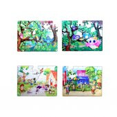 4 Set - 96 Parça  Baykuş ve Oyun Parkı 5+ Keçe Yapboz - 5 Yaş Puzzle T040 T017 - 1
