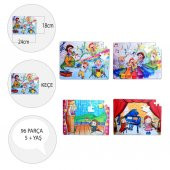 4 Set - 96 Parça  Müzik ve Sahne 5+ Keçe Yapboz - 5 Yaş Puzzle T018 T019 - 4