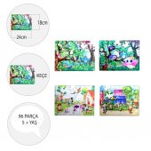 4 Set - 96 Parça  Baykuş ve Oyun Parkı 5+ Keçe Yapboz - 5 Yaş Puzzle T040 T017 - 4