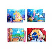 4 Set - 96 Parça  Deniz Kızı ve Sahne 5+ Keçe Yapboz - 5 Yaş Puzzle T041 T019 - 1