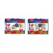 4 Set - 48 Parça  Gökkuşağı ve Elmacı Ayı 3+ Keçe Yapboz - 3 Yaş Puzzle T044 T042 - 3