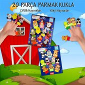 2 Set - 20 Parça  Vahşi ve Çiftlik Hayvanlar Parmak Kukla T781 T220 - 2