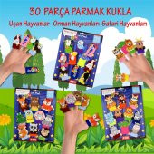 3 Set - 30 Parça  Orman, Safari ve Uçan Hayvanlar Parmak Kukla T218 T223 T222 - 2