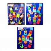 3 Set - 30 Parça  Meyveler, Sebzeler ve Uçan Hayvanlar Parmak Kukla T104 T105 T222 thumbnail 1