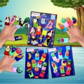 3 Set - 30 Parça  Meyveler, Sebzeler ve Uçan Hayvanlar Parmak Kukla T104 T105 T222 thumbnail 5