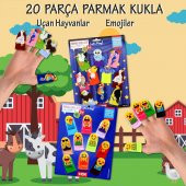 2 Set - 20 Parça  Emojiler ve Uçan Hayvanlar Parmak Kukla T106 T222 - 2
