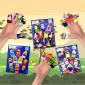 3 Set - 30 Parça  Taşıtlar, Emojiler ve Uçan Hayvanlar Parmak Kukla T181 T106 T222 thumbnail 5