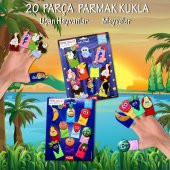 2 Set - 20 Parça  Meyveler ve Uçan Hayvanlar Parmak Kukla T105 T222 - 2