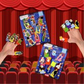 2 Set - 20 Parça  Hacivat Karagöz ve Uçan Hayvanlar Parmak Kukla T224 T222 thumbnail 5