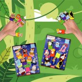 2 Set - 20 Parça  Safari ve Uçan Hayvanlar Parmak Kukla T223 T222 thumbnail 5