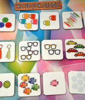 3 Set - 87 Parça  Az - Çok , Büyük - Küçük Meyve ve Sıradakini Biliyorum Oyunu Keçe Cırtlı Duvar Panoları thumbnail 4