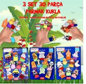 3 Set - 30 Parça  Taşıtlar, Evcil ve Vahşi Hayvanlar Parmak Kukla T181 T772 T782 - 2