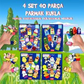 4 Set - 40 Parça  Meslekler, Taşıtlar, Evcil  ve Vahşi Hayvanlar Parmak Kukla T771 T781 T761 T181 thumbnail 2
