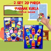2 Set - 20 Parça  Taşıtlar ve Emojiler Parmak Kukla T106 T181 - 2