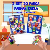 2 Set - 20 Parça  Taşıtlar ve Aile Bireyleri Parmak Kukla T752 T181 - 2
