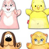 4 Parça  Minik Dostlarımız El Kukla Set thumbnail 3