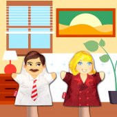 2 Parça  Ebeveyn El Kukla Set thumbnail 5