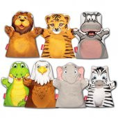 7 Parça  Safari Hayvanlar El Kukla Set thumbnail 1