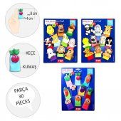3 Set - 30 Parça  Evcil , Vahşi Hayvanlar ve Sebzeler Parmak Kukla T771 T781 T104 thumbnail 3