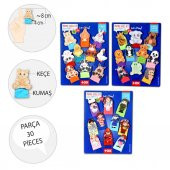3 Set - 30 Parça  Evcil , Vahşi Hayvanlar ve Meslekler Parmak Kukla T772 T782 T762 thumbnail 3