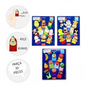 3 Set - 30 Parça  Evcil , Vahşi Hayvanlar ve Meyveler Parmak Kukla T771 T781 T105 - 3