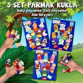 3 Set - 30 Parça  Evcil , Vahşi Hayvanlar ve Aile Bireyleri Parmak Kukla T772 T782 T752 - 2