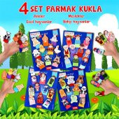 4 Set - 40 Parça  Meslekler, Aile Bireyleri, Evcil ve Vahşi Hayvanlar Parmak Kukla T772 T782 T762 T752 - 2
