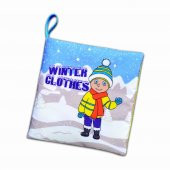 İngilizce Kışlık Giysiler Kumaş Sessiz Kitap E124 - Bez Kitap thumbnail 1