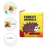 İngilizce Orman Hayvanları Kumaş Sessiz Kitap E127 - Bez Kitap thumbnail 4