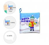 İngilizce Kışlık Giysiler Kumaş Sessiz Kitap E124 - Bez Kitap thumbnail 4