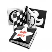 İngilizce Siyah Beyaz Bebek Kumaş Sessiz Kitap E136 - Bez Kitap thumbnail 3