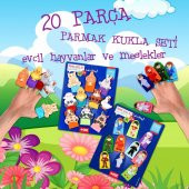 2 Set - 20 Parça  Evcil Hayvanlar ve Meslekler Parmak Kukla T772 T761 thumbnail 2