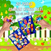 2 Set - 20 Parça  Emojiler ve Evcil Hayvanlar Parmak Kukla T106 T772 - 2