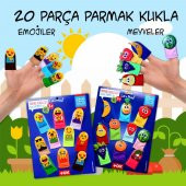 2 Set - 20 Parça  Emojiler ve Meyveler Parmak Kukla T106 T105 thumbnail 2