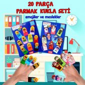 2 Set - 20 Parça  Emojiler ve Meslekler Parmak Kukla T106 T762 - 2