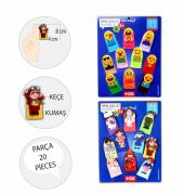 2 Set - 20 Parça  Emojiler ve Meslekler Parmak Kukla T106 T762 - 3