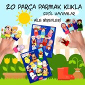 2 Set - 20 Parça  Evcil Hayvanlar ve Aile Bireyleri Parmak Kukla T771 T752 thumbnail 2