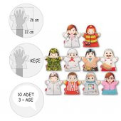 10 Parça  Meslekler El Kukla Set thumbnail 4
