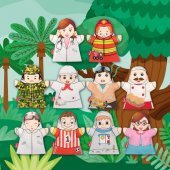 10 Parça  Meslekler El Kukla Set thumbnail 5