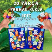 2 Set - 20 Parça  Vahşi Hayvanlar ve Evcil Hayvanlar Parmak Kukla T772 T782 - 2