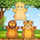 3 Parça  Sevimli Kediler Keçe El Kukla Set thumbnail 5