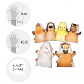 6 Parça  Çiftlik Hayvanları Keçe El Kukla Set thumbnail 4