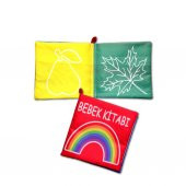 Bebek Renkli Kumaş Sessiz Kitap T061 - Bez Kitap - 3