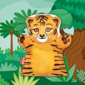 Kaplan Vahşi Hayvanlar Keçe El Kukla T130 thumbnail 5