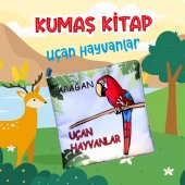 Uçan Hayvanlar Kumaş Sessiz Kitap T053 - Bez Kitap thumbnail 2