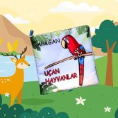 Uçan Hayvanlar Kumaş Sessiz Kitap T053 - Bez Kitap thumbnail 5